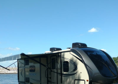 Our 2017 Keystone Premier RV soaking in some sunshine.
